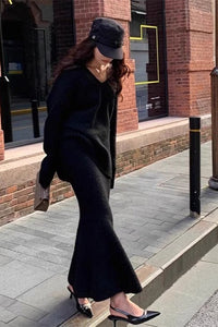 Margot V-Neck Knit & Mermaid Skirt Set