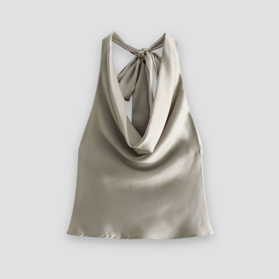 Jessica | Women's Sleeveless Satin Backless Blouse
