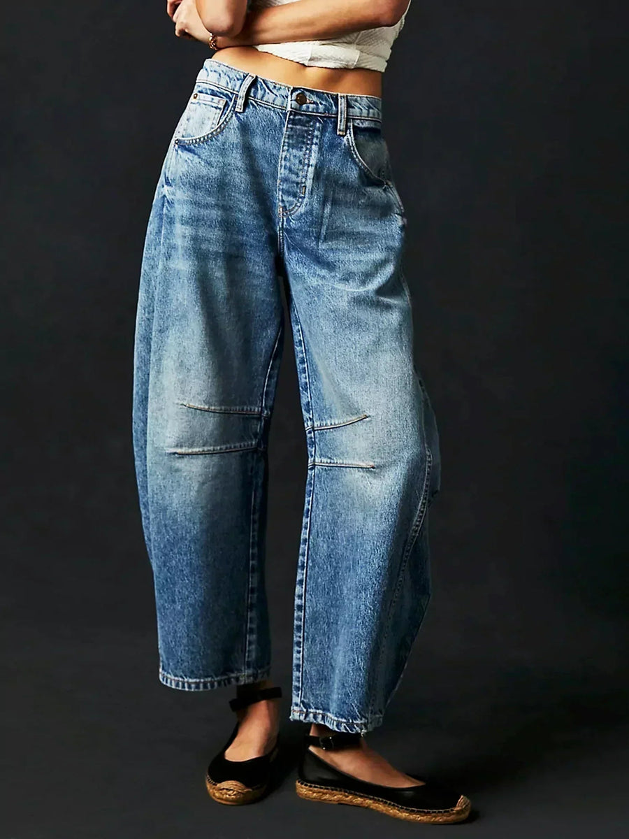 Lena | Women's Relaxed Fit Leopard Print Jeans
