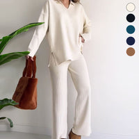 Margot Two-Piece Knit Set with Slit Detail