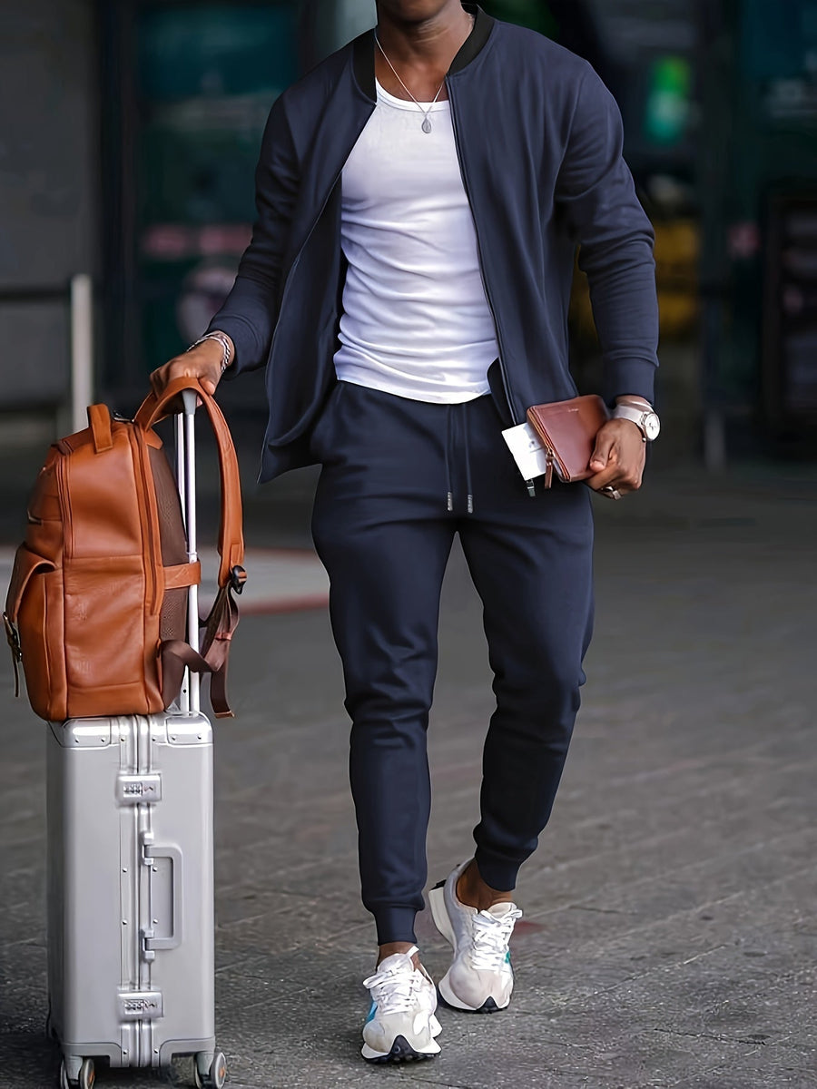 Benjamin | Men's Casual Tracksuit Set with Zip Jacket and Elastic Waist