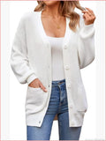 Women's Cotton Oversized Button Down Cardigan with Pockets
