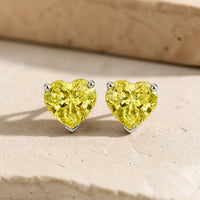 Dazzling Yellow Heart Earrings