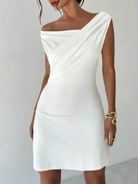 Elegant Off-Shoulder Draped Mini Dress