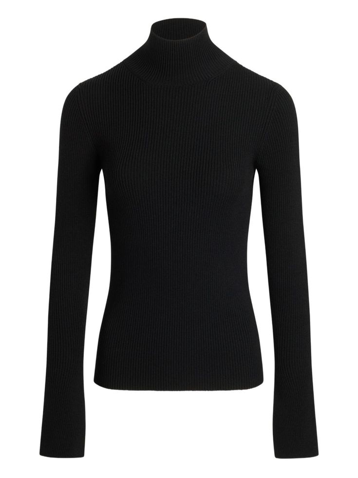 Patou Ribbed Mock Neck Sweater