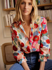 Poppy | Women's Floral Print Long Sleeve Button-Up Shirt