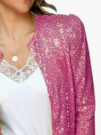 Full Size Sequin Long Sleeve Jacket