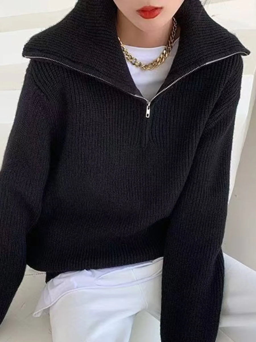 Half Zip Long Sleeve Sweater