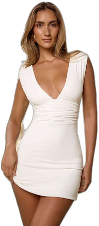 Crystella Embellished Corset Mini Dress in White