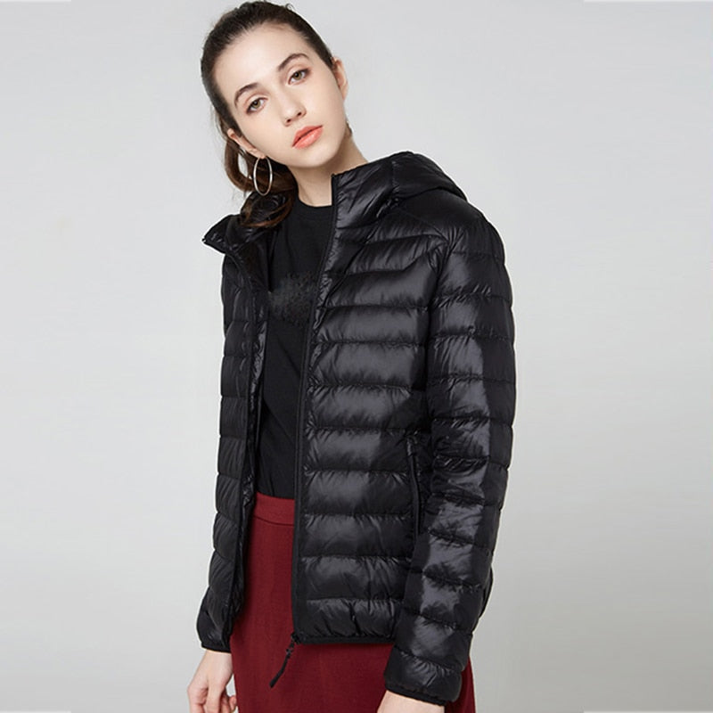 Kerstin | Women's Fashionable Glossy Cropped Winter Jacket