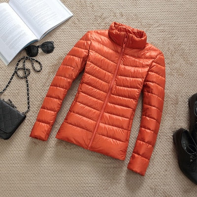 Kerstin | Women's Fashionable Glossy Cropped Winter Jacket