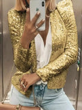 Full Size Sequin Long Sleeve Jacket
