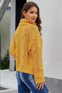 Cable Knit Turtleneck Handmade Sweater