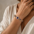 Amethyst Charm Gold Bracelet