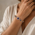 Amethyst Charm Gold Bracelet