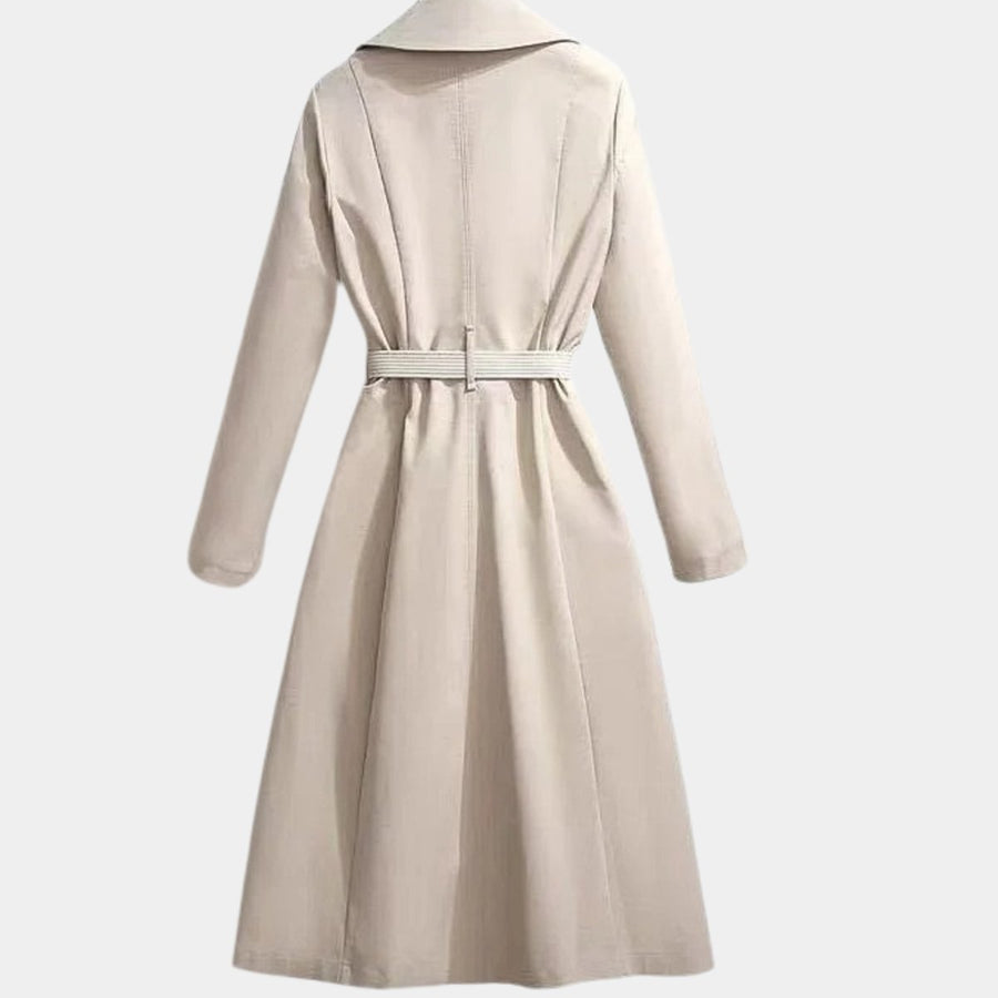 Jeanne | Women's Belted Trench Coat with Scarf Detail