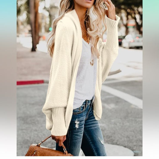 Women’s Batwing Oversized Cable Knit Cardigan Sweater Size