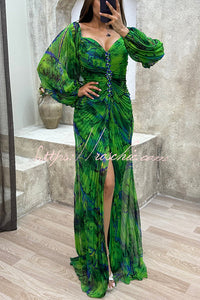 Seraphina Printed Off-Shoulder Maxi Dress