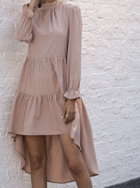 Valentina High-Low Flounce Dress in Sage