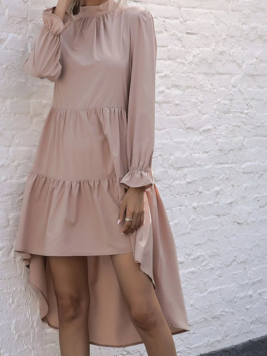 Valentina High-Low Flounce Dress in Sage