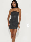 Leila Rhinestone Mini Dress
