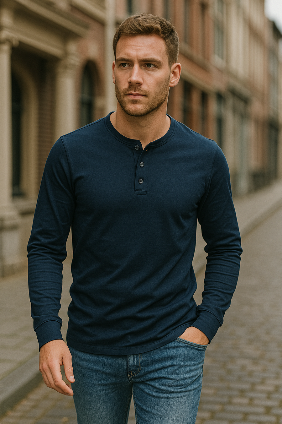 Jurgen | Men's Basic Long Sleeve Button Shirt