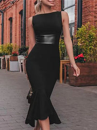 Women's Midi Dress Party Dress Wedding Guest Dress Sheath Dress Cheongsam Dress Modern Chinoiserie Elegant Dress Daily V