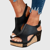 Franziska | Women's Open Toe Slingback Wedge Sandals