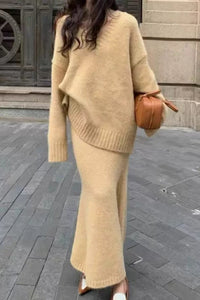 Margot V-Neck Knit & Mermaid Skirt Set