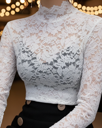 Pauline | Women's Spring Stand Collar Lace Blouse
