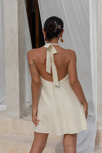 Adrienne Halter Mini Dress in Coconut