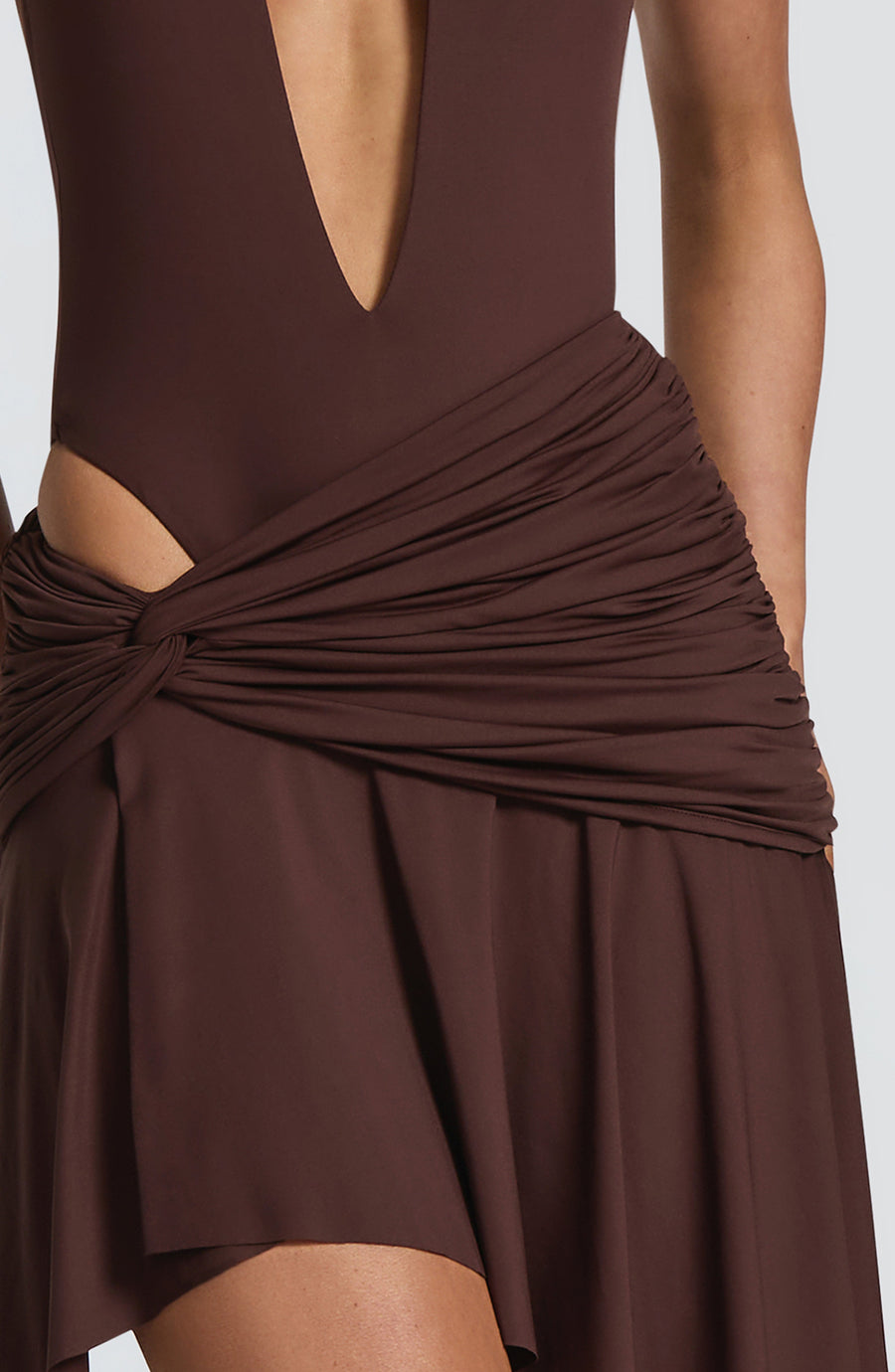 Jacinta Mini Skirt - Plum Brown