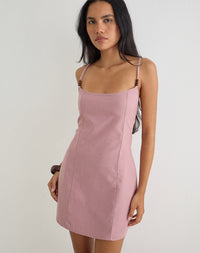 Ambra Linen Mini Dress in Sage Green