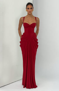 Karen Maxi Dress – Deep Red