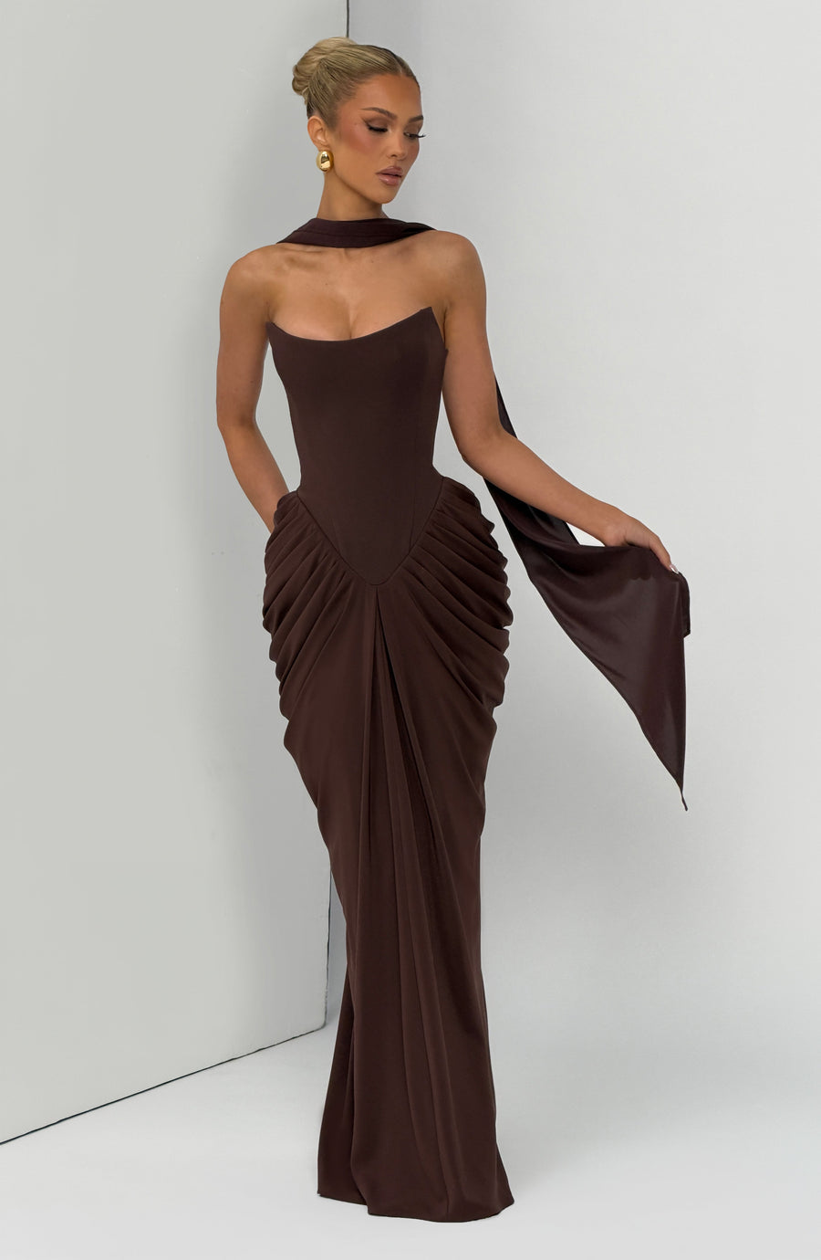 Mary Maxi Dress – Plum Brown