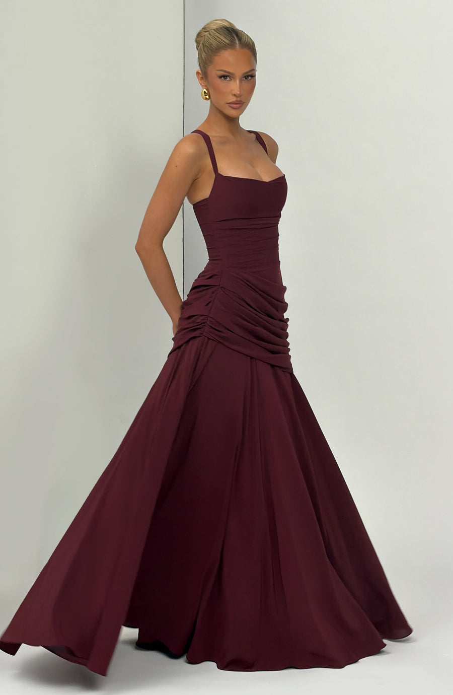 Priya Maxi Dress – Cherry Lacquer