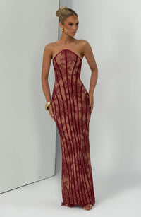 Eloise Maxi Dress – Burgundy