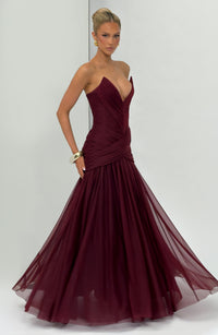 Valentina Maxi Dress - Cherry Lacquer