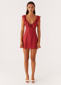 Adrina Ruffle Mini Dress in Pink Floral
