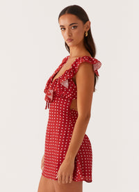 Adrina Ruffle Mini Dress in Pink Floral