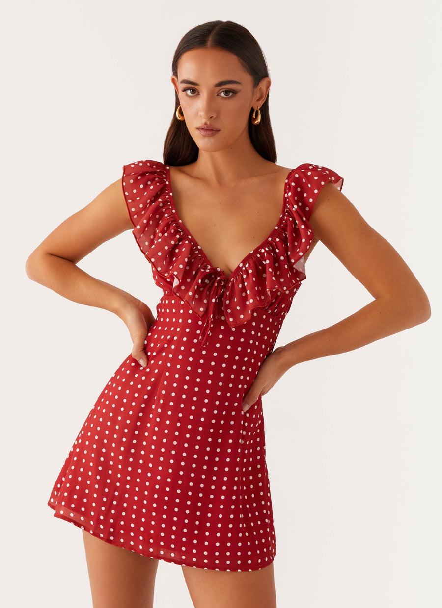 Adrina Ruffle Mini Dress in Pink Floral