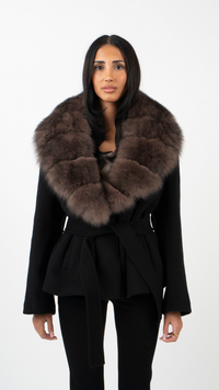 AMELIA | FAUX FUR OVERSIZED COLLAR TAILORED JACKET