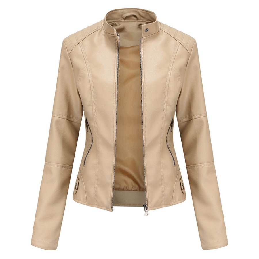 Kirsten | Women's Faux Leather Zip Biker Jacket