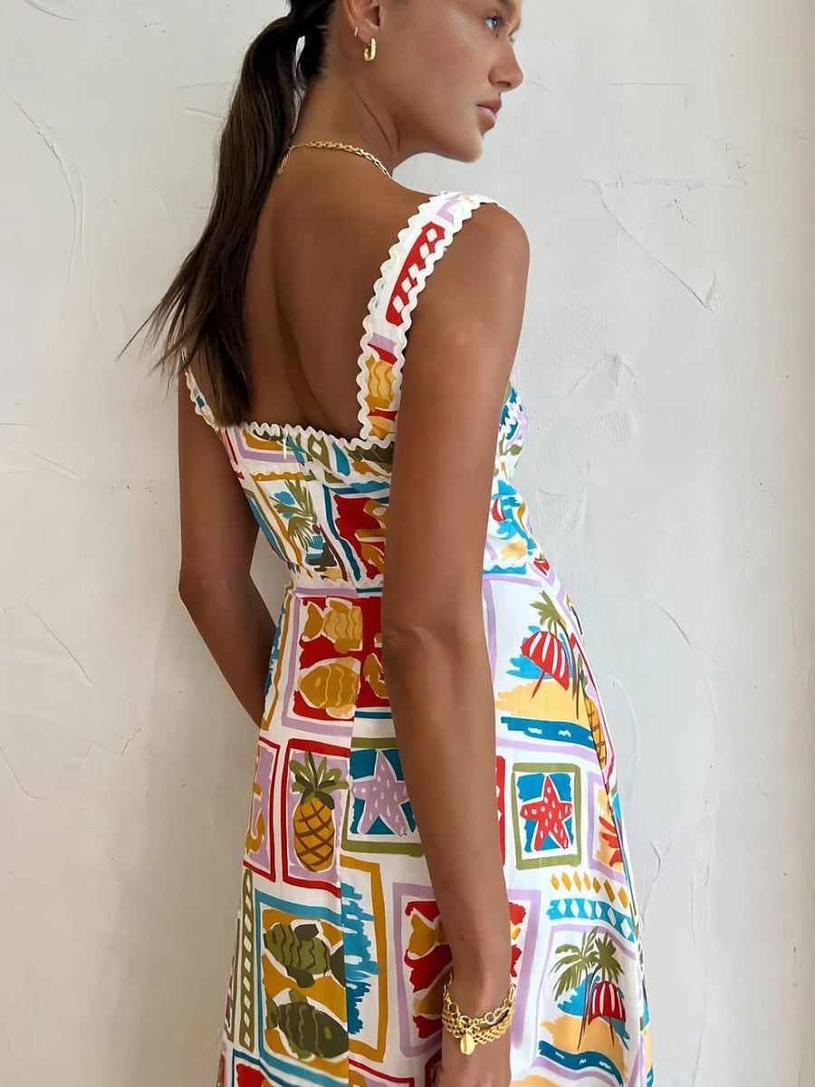 Anouk Graffiti Print Maxi Dress