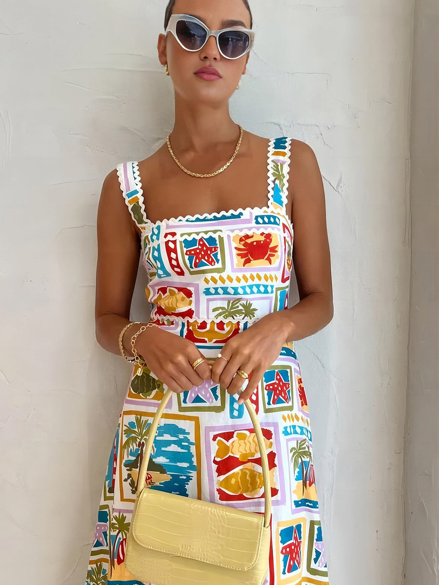 Anouk Graffiti Print Maxi Dress