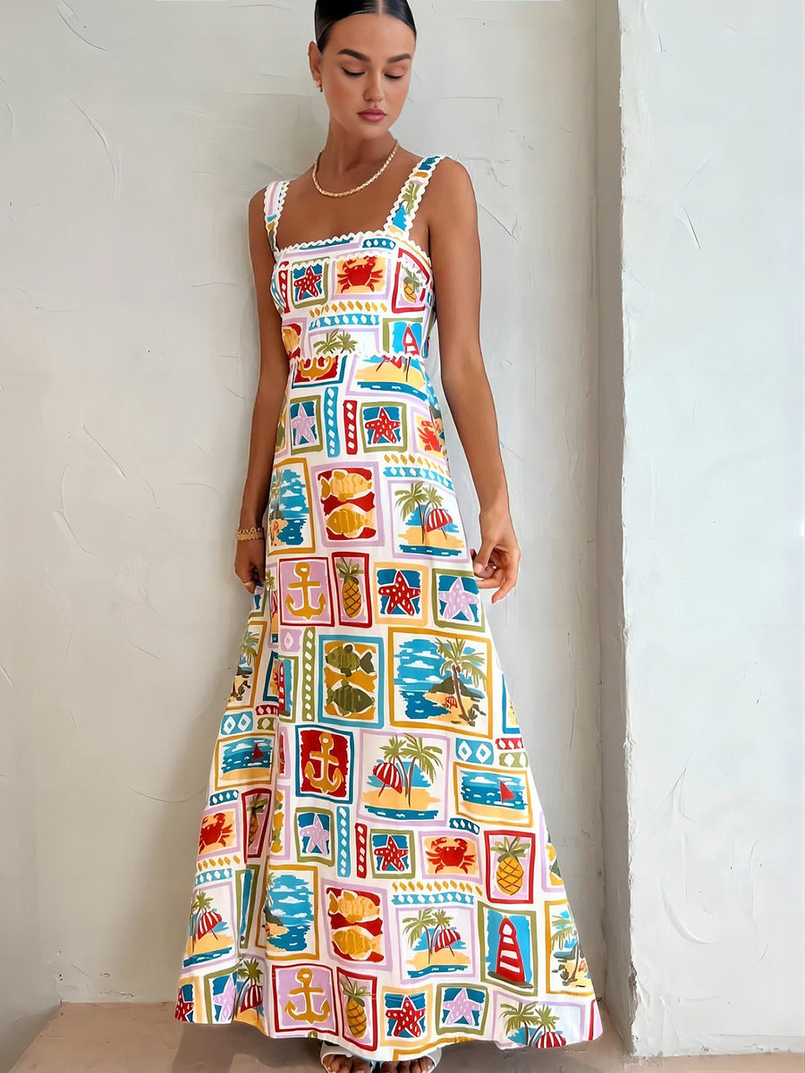 Anouk Graffiti Print Maxi Dress