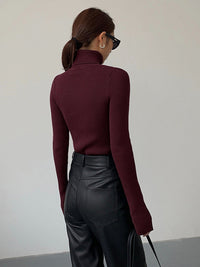 Ruby | Women's Minimalist Slim Turtleneck Stretch Top