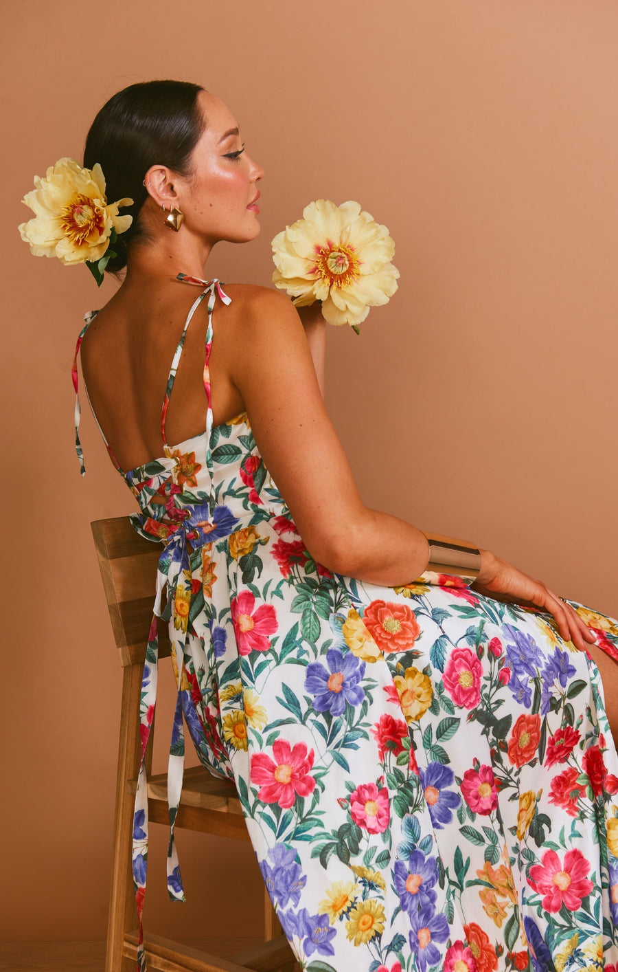 Juliet Maxi Dress in Ivory Taffeta