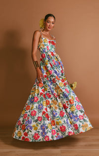 Juliet Maxi Dress in Ivory Taffeta
