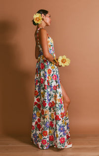 Juliet Maxi Dress in Ivory Taffeta